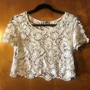 Express Lace / Crochet Crop Top - Size S